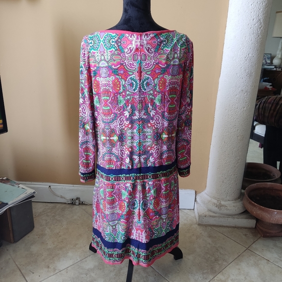 Laundry by Shelli Segal Pink Multicolor Dress Size L - Picture 5 of 7